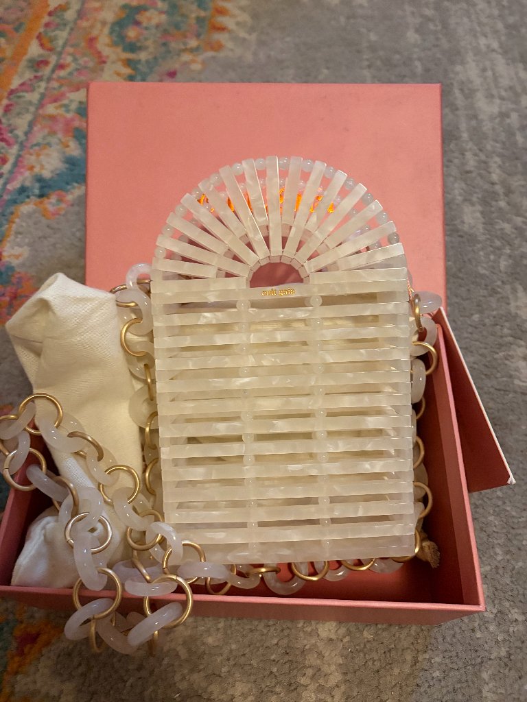 Cult Gaia Ark Phone Crossbody In Pearl
